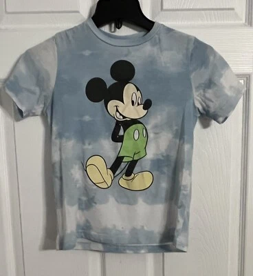 Camiseta Disney Mickey Mouse Niños Talla 8 Azul y Blanco Manga Corta Foto 1 de 4