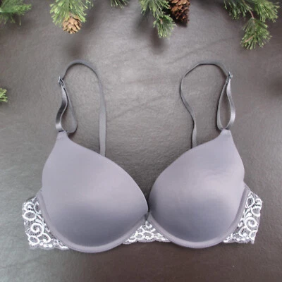 Sujetador Maidenform 34C Gris Acolchado Con Aros Cierre Ajustable Espalda Foto 1 de 4