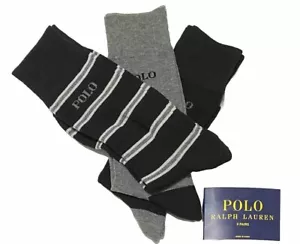 Polo Ralph Lauren 3-Pair Dress/Casual  Socks  Black/Gray - Picture 1 of 4