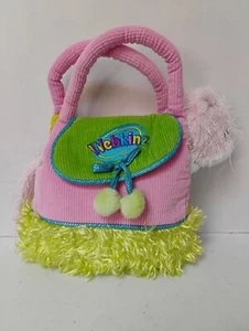 Ganz Webkinz Plush Pet Carrier Bag Green & Pink Corduroy With Plush Pink Cat - Picture 1 of 8