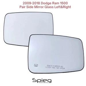 Pair Door Side Mirror Glass for 2009-2018 Dodge Ram 1500 Heated Left & Right - Foto 1 di 12