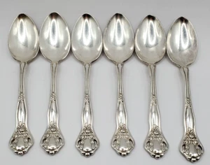 Holmes & Edwards Silver Inlaid Pat. '04 Roses 6" Spoons Pierced Handle Set of 6 - Picture 1 of 10