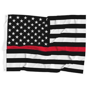 Thin Red Line Flag 3x5 Ft - Fire Fighter Firefighter -Police American Law - Picture 1 of 5