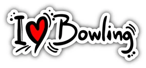 I Love Bowling Spruch Auto Autoaufkleber Aufkleber 6" x 3" - Bild 1 von 1