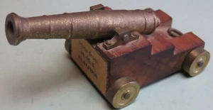BRASS CANNON SOUVENIR MADE FROM H.M.S. ALAUNIA OCEAN LINER SUNK WWI WW1 SS SHIP - Picture 1 of 9