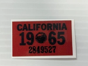 1965 California License Plate Registration Sticker, YOM, CA DMV show car - Picture 1 of 1
