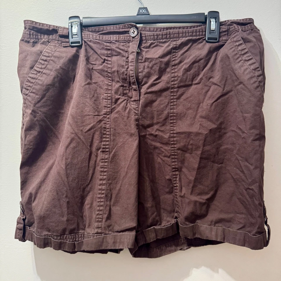 Basic Editions Classic Fit Brown Casual Shorts, Women's Size  XL - Image 1 of 3