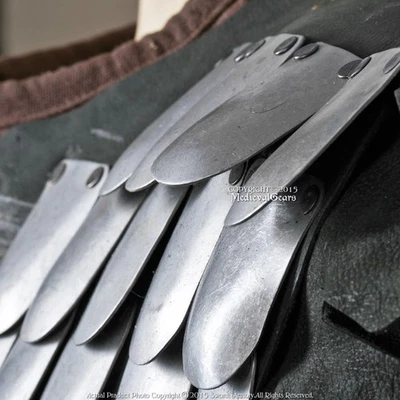 Placa de armadura estilo medieval 100 piezas suelta escala redonda 20G acero SCA LARP juegos con disfraces Foto 1 de 4