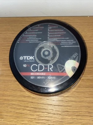 TDK CD-R DATA - 10 PACK Spindle 80 Mins 700MB / 52X - NEW & SEALED.         B1 - Image 1 of 4