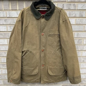 Vintage LL Bean Chore Jacket Fits Mens XL Barn Coat Wool Lined Faded USA 80s 90s - Picture 1 of 24