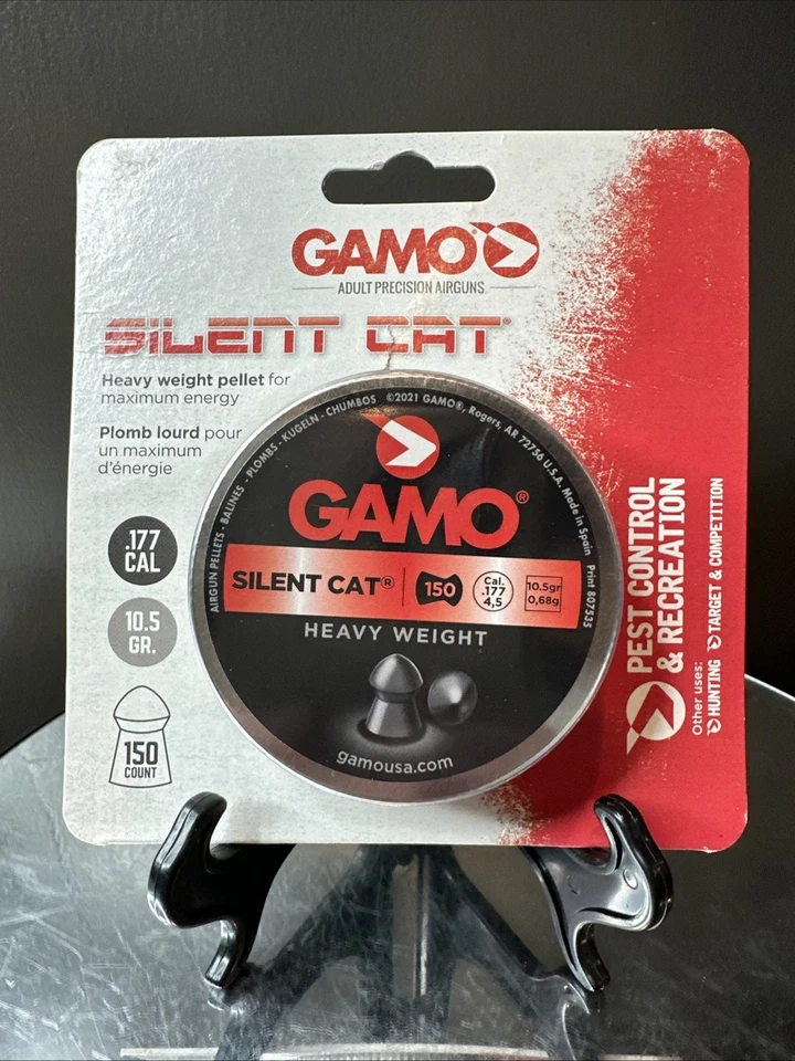 БЕСШУМНЫЕ ГРАНУЛЫ ДЛЯ КОШЕК Gamo калибр 0,177 Гранулы 10,5 г - 150 штук - Изображение 1 из 1