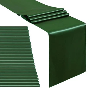 Forest Green Table Runner Set of 20 Satin Table Runners Wedding Summer Table ... - Picture 1 of 6