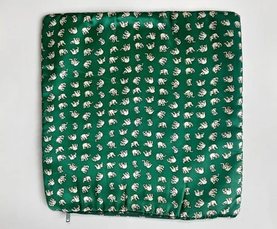 Thai Silk Throw Pillow Cover Case Elephant 16x16 - Image 1 of 4