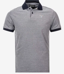 Barbour Essential Sports Mix Polo Shirt Pique Cotton Mens XXL Grey Blue Preppy - Picture 1 of 15