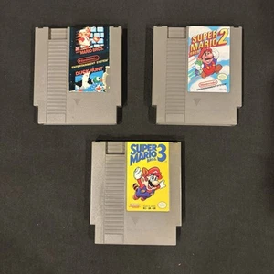 Super Mario Bros. 1 2 3 Trilogy Lot Bundle (Nintendo NES) Authentic, Tested - Picture 1 of 8