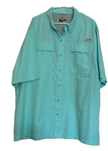 Habit Mens Shirt Mint Green Solar 40+ Fishing Vented Short Sleeve Button 2XL - Picture 1 of 8