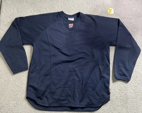 Washington Nationals Majestic Long Sleeve  Sweater Thermo blue ￼ size, XL ￼ Cover