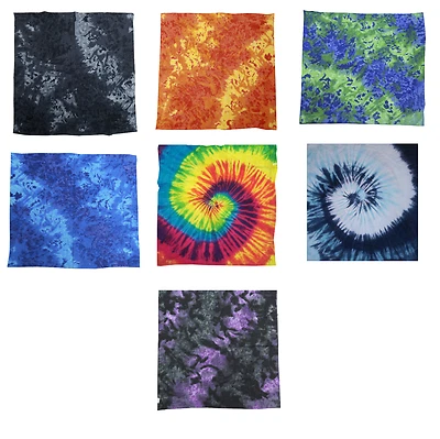 Multicolor Tie Dye Bandanas 100% Cotton 20 x 20 Inches - Image 1 of 4