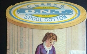Victorian Advertising Trade Card - Die Cut Clark's O.N.T. Spool Cotton - Picture 1 of 4