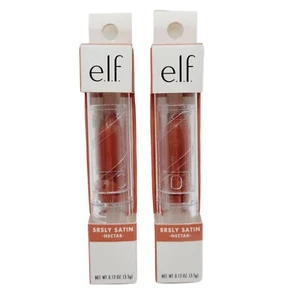 e.l.f. lot 2 SRSLY Satin Lipstick Nectar Neutrals New In Box Vegan Cruelty Free - Picture 1 of 8
