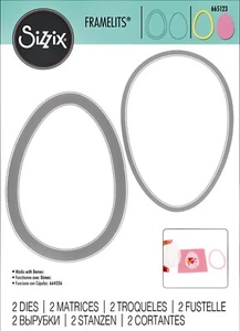 Sizzix Framelits Egg/Balloon 2pc #665123 Retail $15.99 use with Shaker Dome! - Picture 1 of 6