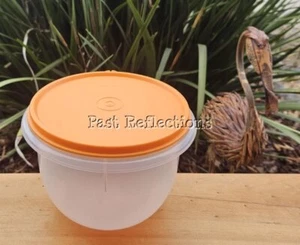 TUPPERWARE MINI CLASSIC MIXING BOWL SHEER BASE / ORANGE SEAL - Picture 1 of 2