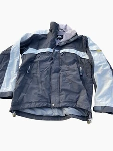 helly hansen jacket Uomo L Grigio Bianco Giacca Vento Y2K 2000s - Foto 1 di 5