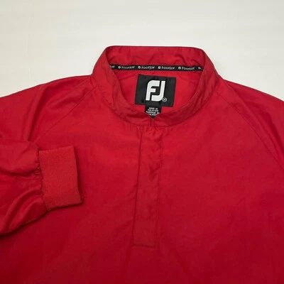 Footjoy Windbreaker Golf Jacket Men's Sz Medium Red Long Sleeve Snap Button - Image 1 of 4