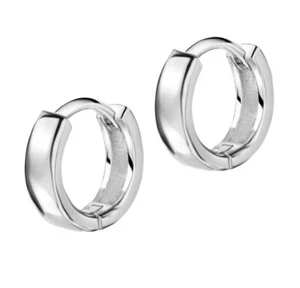 Ohrringe Creole 925 Sterlingsilber 12 x 3 mm mit Anlaufschutz leicht gewölbt . - Picture 1 of 3