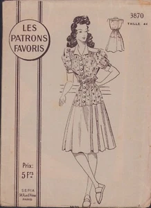 Vintage FRANZÖSISCHES Schnittmuster - Robe Pour Dame - Taille 44 - Bild 1 von 2