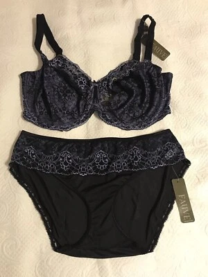 Conjunto de sujetador y bragas Fauve nuevo con etiquetas talla 40FF bragas talla 2L Foto 1 de 4