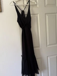 Bargain “Collection” Black Silk Long Evening Dress 10 Fully Lined - Picture 1 of 8