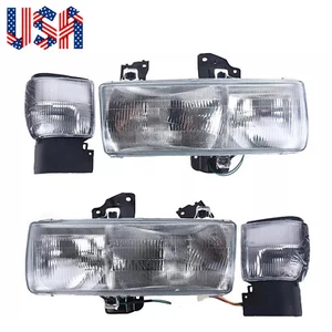 L & R Headlight & Corner Lamp for 1999-2010 Nissan UD 1800 2000 2300 W/ Bracket - Picture 1 of 11