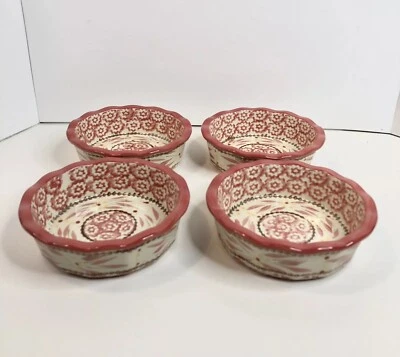 4 Cuencos de cereales de postre para hornear natillas rojas Temptations by Tara Old World de 5"*LEER* Foto 1 de 4