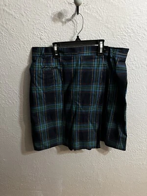 Falda corta recta a cuadros verde talla 12 Talbots mujer bolsillos Foto 1 de 4