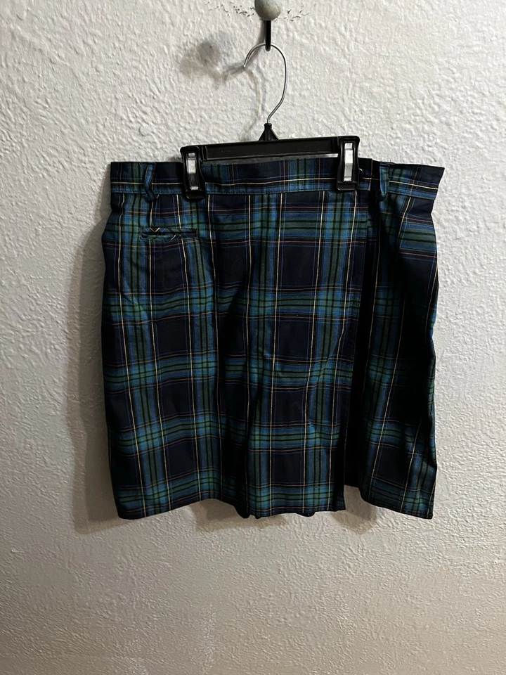 Talbots женский размер 12 зеленый клетку короткая прямая юбка карманы - Изображение 1 из 4