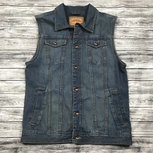 Red Camel Medium Blue Denim Jean Jacket dark Wash Sleeveless - Picture 1 of 4