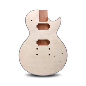 Flame Maple Guitar Body with Binding replacement for LP style Bolt on HH Pickups - Zdjęcie 1 z 9