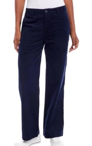 New Weatherproof Vintage Women’s Wide Leg Stretch Corduroy Pant Size 4 Navy Blue - Picture 1 of 2