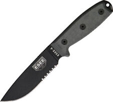 ESEE Model 4 Part Serrated Knife ES-4S 9" overall. 4 1/2" 1095 black high carbon
