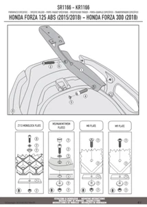 KAPPA Attacco Posteriore Per Piastra Bauletto Per Honda Forza 350 2023 - Foto 1 di 4