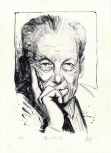 Andreas Noßmann - "Willy Brandt"  - Original Lithografie 2010 - Bild 1 von 2