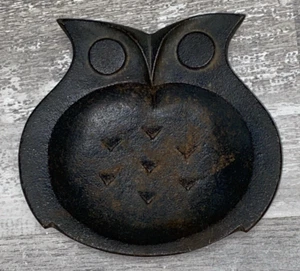 MCM Japanese Cast Iron Owl Dish Incense Burner Trinket Icon Bird Form - Picture 1 of 5