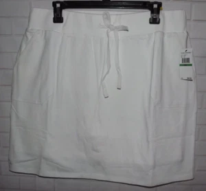 Gloria Vanderbilt Skort Women Athleisure Large White Stretch Cotton Knit Pull On - Picture 1 of 4