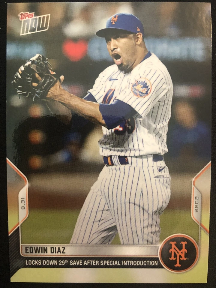 2022 TOPPS NOW® # 814 EDWIN DIAZ Locks Down 29th Save New York Mets NM PR=984 - Image 1 of 2