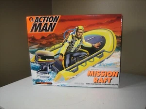KENNER ACTION MAN MISSION RAFT 1993 #12750 CON MOTORE FUORIBORDO MOTORIZZATO - Foto 1 di 8
