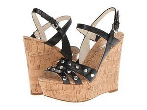 NEW w/BOX, MSRP $165 MICHAEL Michael Kors JOLIE PLATFORM WEDGE HIGH HEELS, Black - Picture 1 of 6