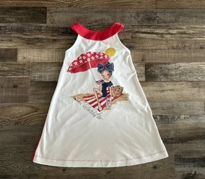 Usado en excelente estado Mayoral Rojo Blanco Algodón Jersey Pull On Vestido Lazo 9 134 - Imagen 1 de 5