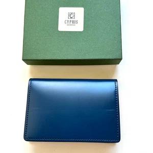 CYPRIS Authentic Leather Business card case Cordovan beautiful blue - Picture 1 of 11