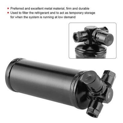 ⊹Metal Air Conditioning Drier A/C Receiver Bottle Upright Car Accessory Black - Image 1 of 4